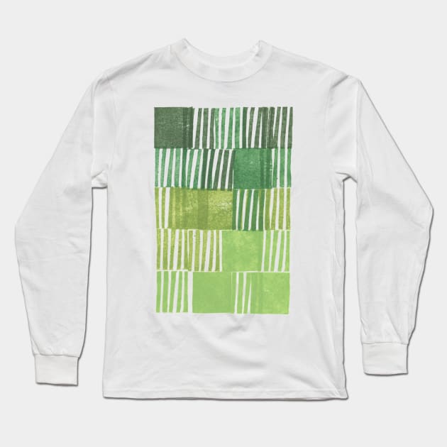 Modernist Block Gradient in Green Long Sleeve T-Shirt by ellenmueller